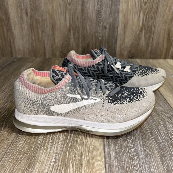 Brooks Womens US Size 7 Bedlam 1202721B137 Gray Coral Pink Running Sneaker Shoes - Picture 1 of 12